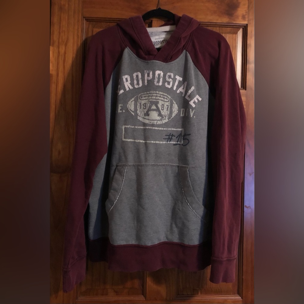 AEROPOSTALE • XXL maroon and grey hoodie